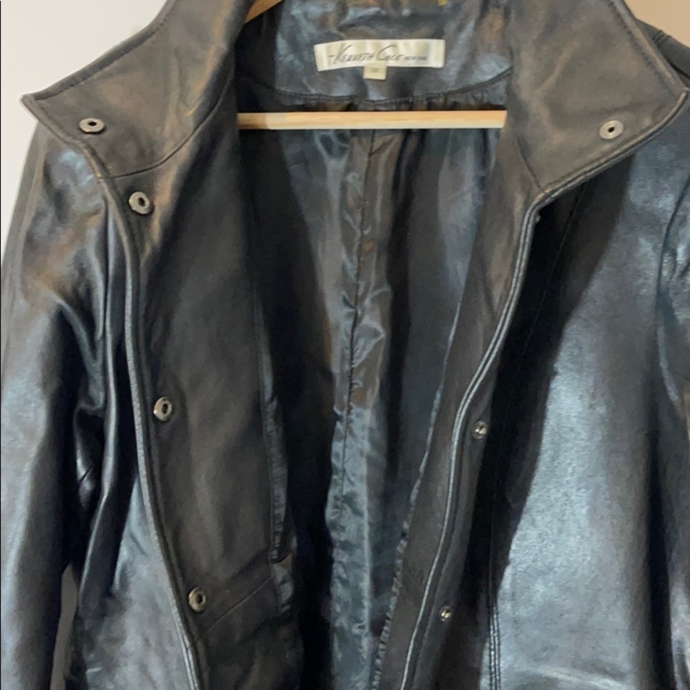 Kenneth Cole New York 💯 Leather Coat 1X - Picture 5 of 13